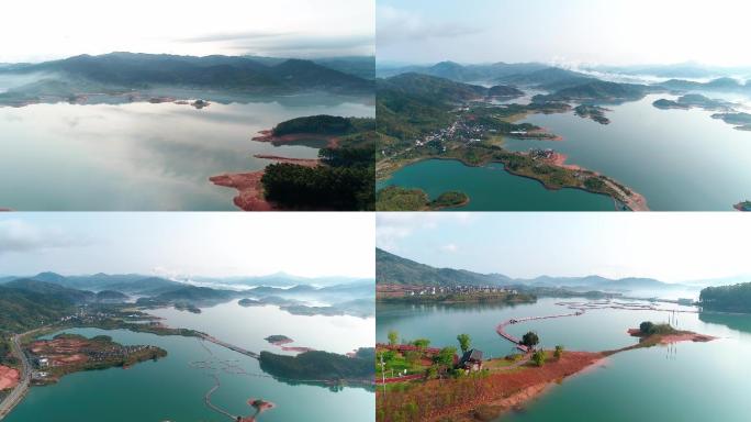 宁德古田富达村翠屏湖实景高清大航拍