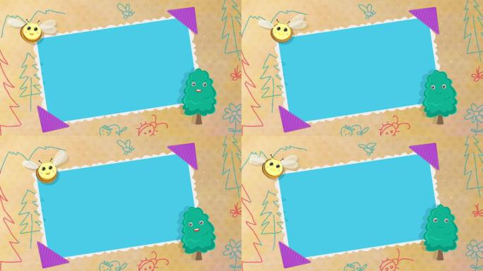 带通道无限循环童趣卡通边框