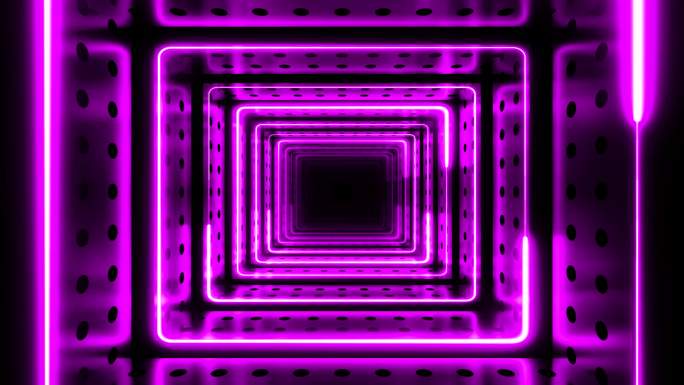 3D紫色环形背景走廊