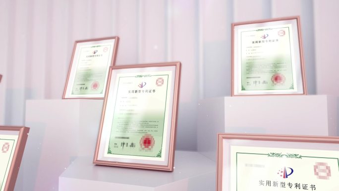 企业公司专利荣誉证书展示