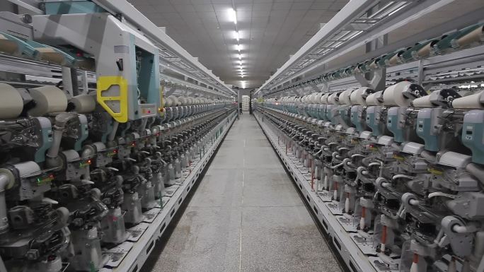 纺织厂 自动络筒机 视频素材