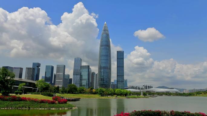 深圳湾春笋华润大厦延时摄影4K