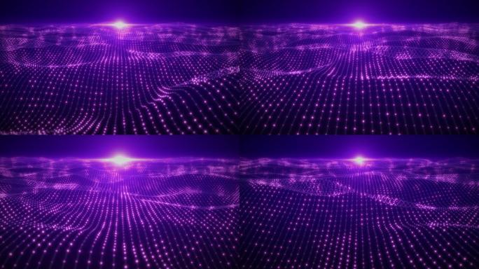 紫色抽象波背景唯美舞台背景
