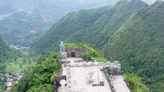 4K航拍百色中越边境风景