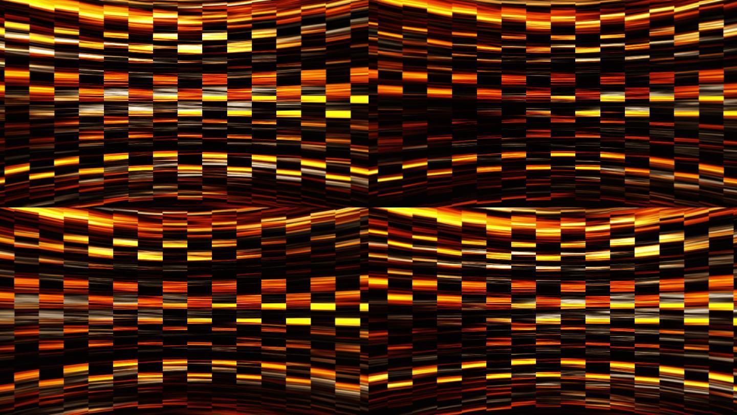 抽象橙色霓虹灯发光方形线条图案背景