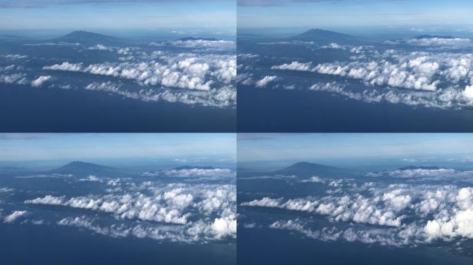 飞越菲律宾的云层客机航空飞机万米天空