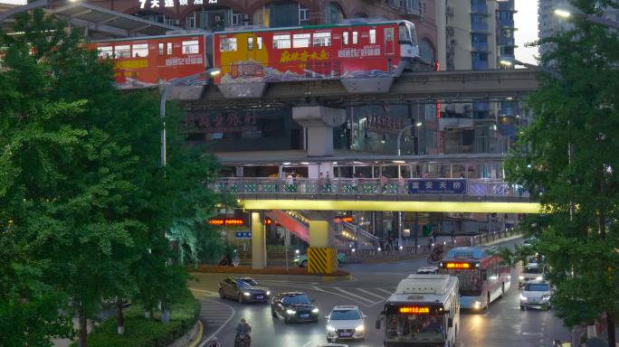 城市夜景街道天桥交通