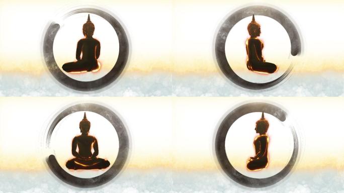 佛陀冥想佛像视频素材卡通