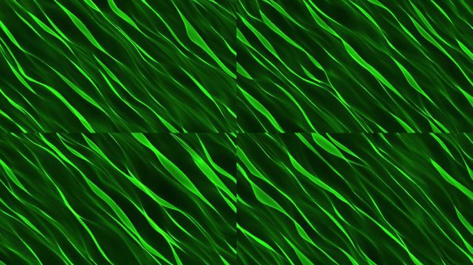 4K绿色绸缎飘舞向右下流动飘舞无缝循环