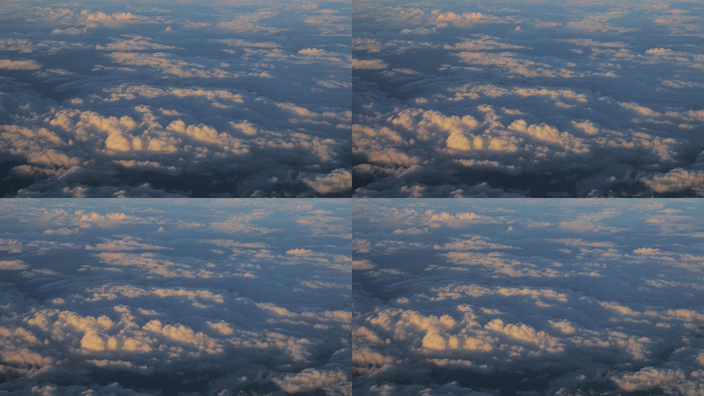 美丽的云海飞机视角俯瞰云层乌云彩云
