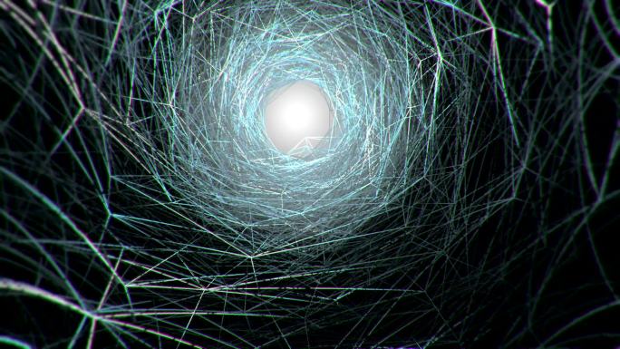 抽象隧道背景点线创意蜘蛛网动画素材