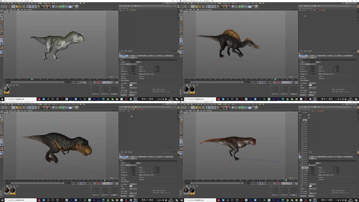 30个白垩纪古代恐龙生物角色动画工程