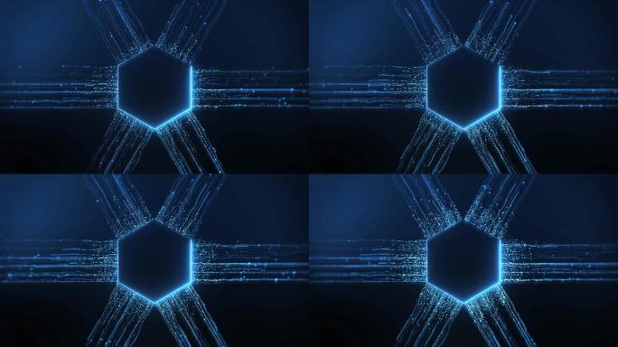 蓝色背景光束光线线条光效科技传输电路电流