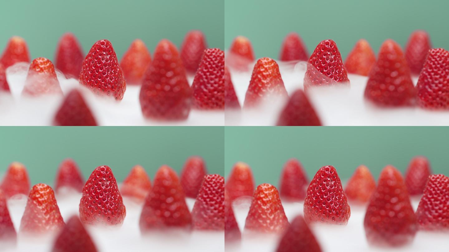 一组仙气飘飘的慢镜头新鲜草莓