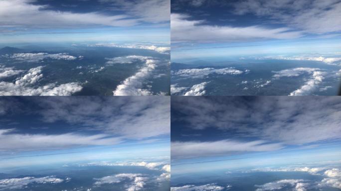 飞过飞利浦的云层高空云端俯瞰乘机
