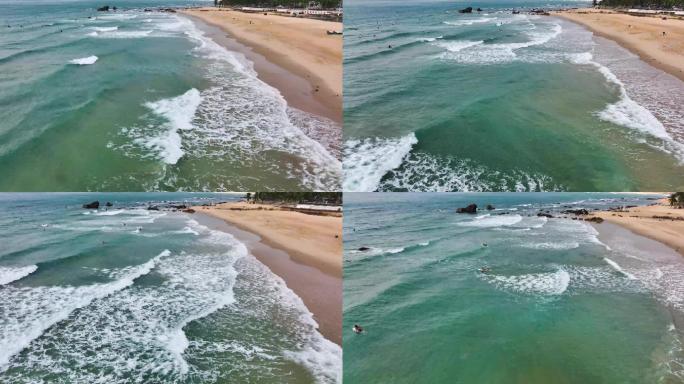 海滩-潮水奔涌，浪花追逐（5K素材）