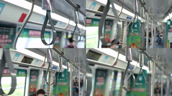 4K正版-地铁车厢内扶手抓手素材