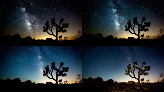 时光流逝：沙漠中的银河