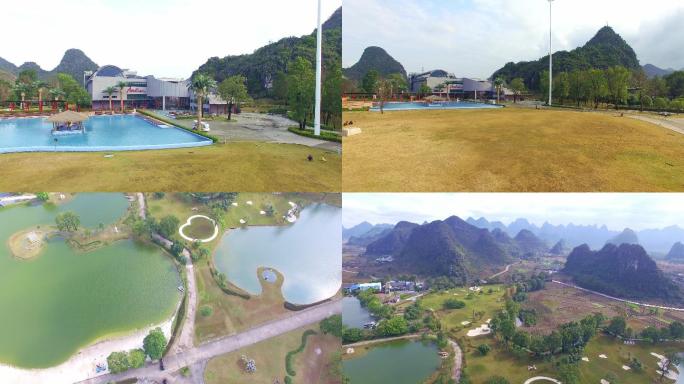 桂林山水相依的度假村
