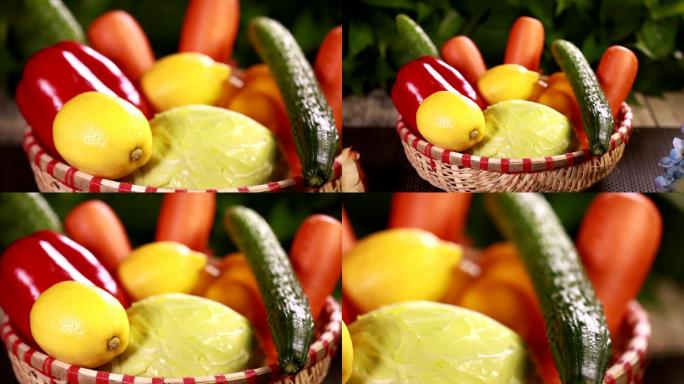 【镜头合集】一篮健康蔬菜水果维生素
