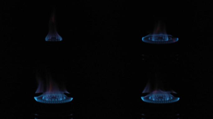 厨房燃气灶火焰火苗开火到关火