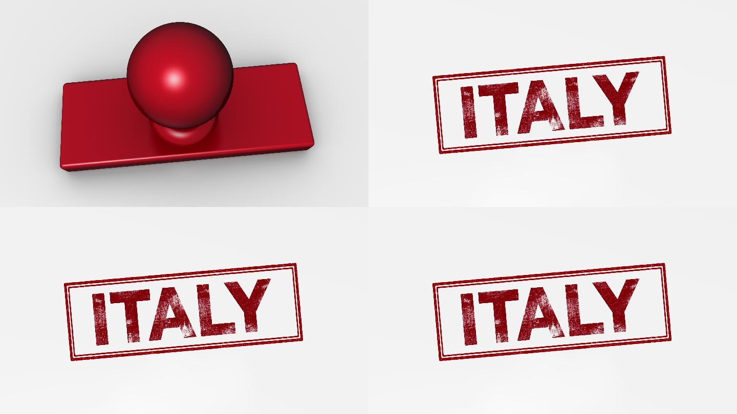意大利印章动画3D简约