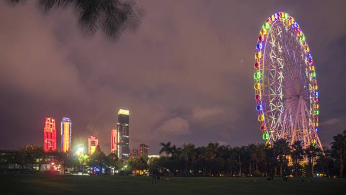 东盟商务区摩天轮夜景