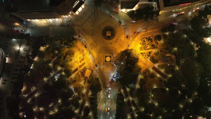 广州海珠广场夜间航拍