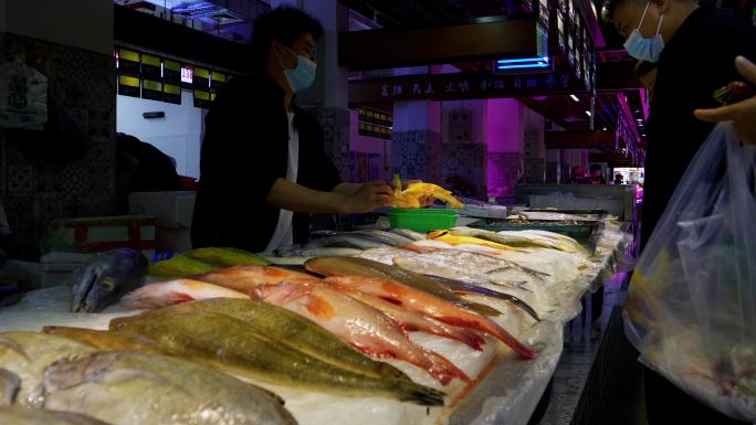 菜市场 市场 鱼类 虾类 河鲜