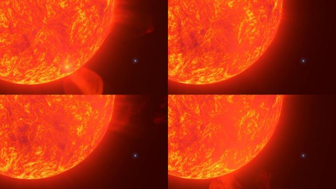 太阳耀斑与地球大小的比较