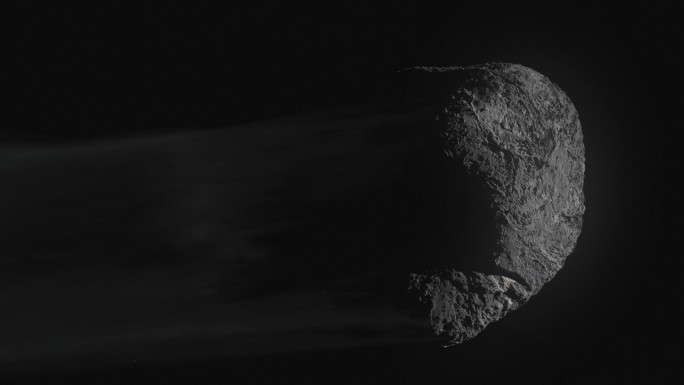 太空中的彗星太空陨石动画特效抠像透明通道