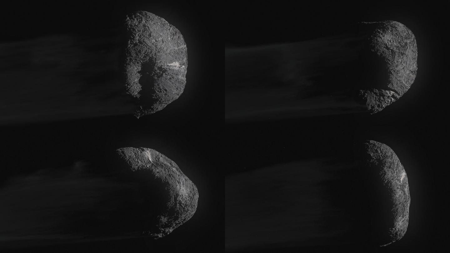 太空中的彗星太空陨石动画特效抠像透明通道
