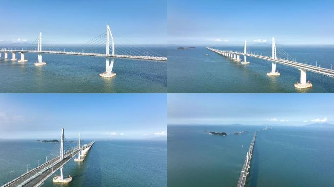 【4k合集】航拍港珠澳大桥晴朗天气