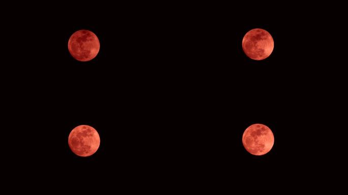 夜晚的红色满月红色天文学启示录