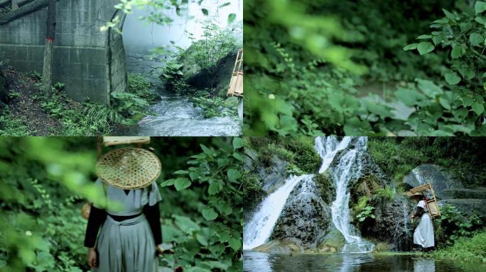 古装复古女子跋山涉水