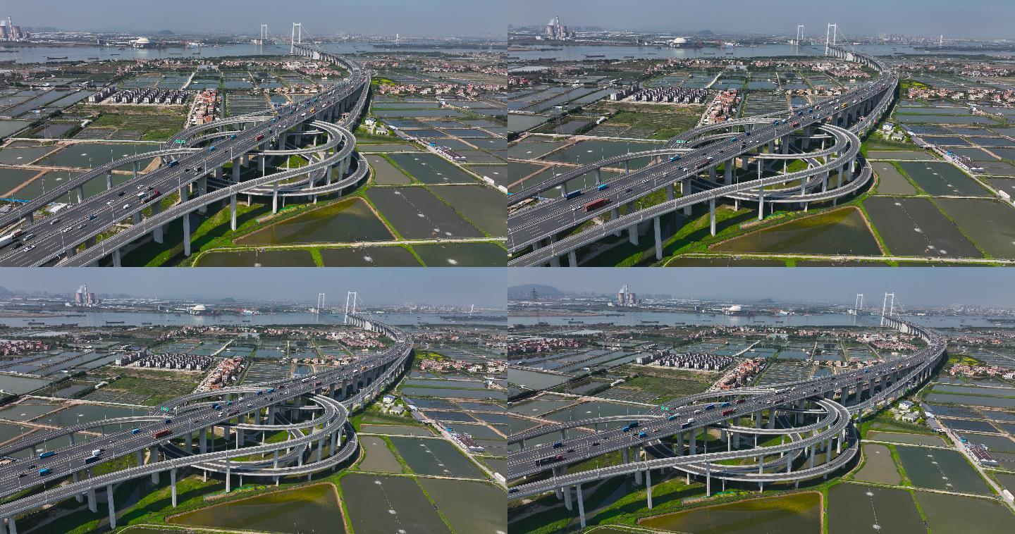 【正版4K素材】广州南沙大桥航拍视频5