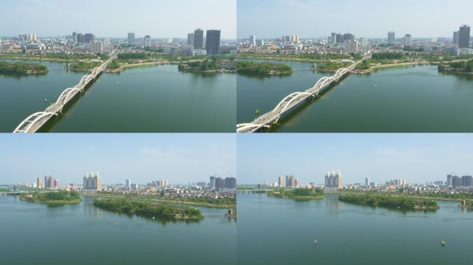 夏季南阳白河淯阳桥航拍