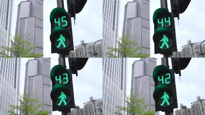 4K正版-人行道交通灯绿灯