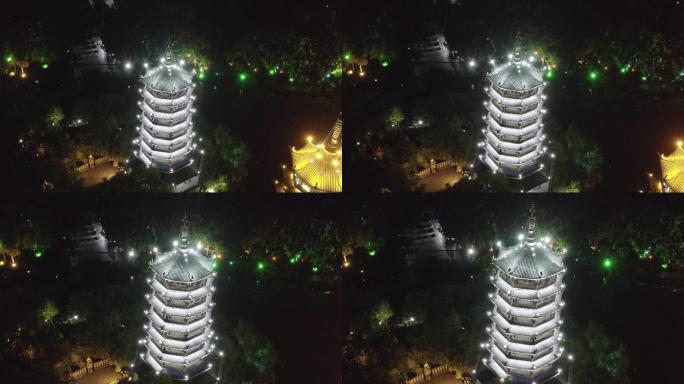 4K原素材-航拍广西桂林日月双塔文化公园