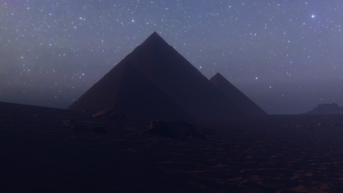 金字塔埃及夜景神秘科幻人类文明