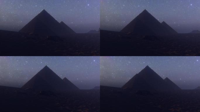 金字塔埃及夜景神秘科幻人类文明