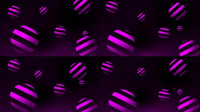 抽象霓虹球。特效视频