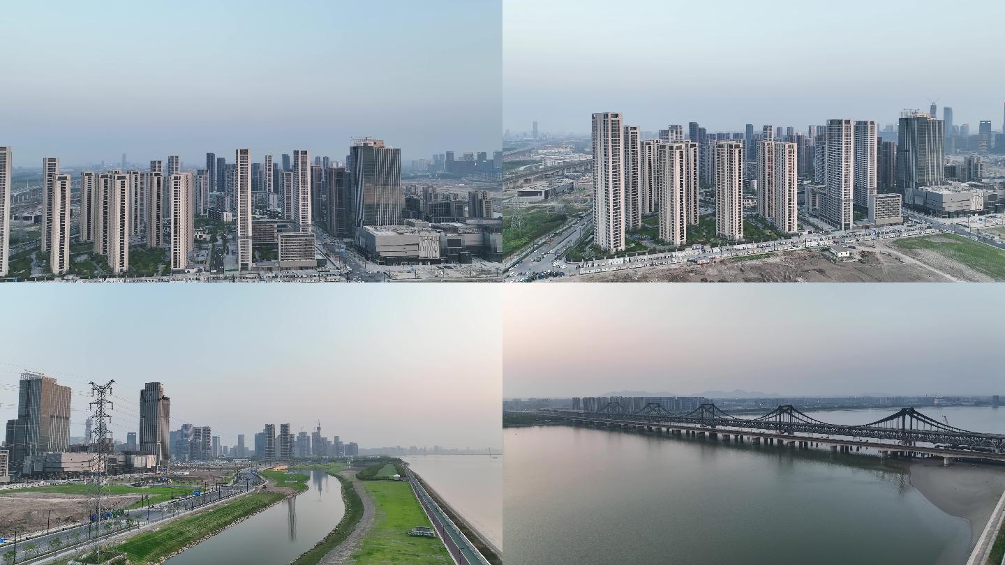4K航拍浙江杭州亚运村建设2022亚运会