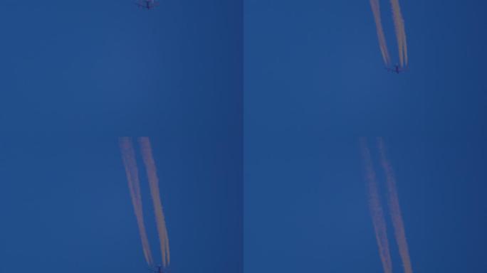 商用飞机飞机飞行飞机云飞机飞过尾气视频