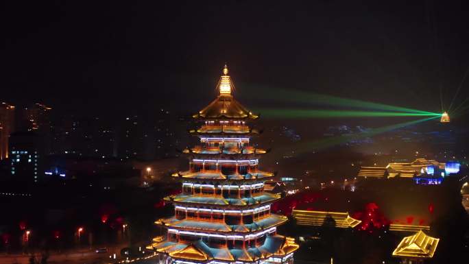 遂宁夜景 临仙阁 佛光 观音故里  灯光