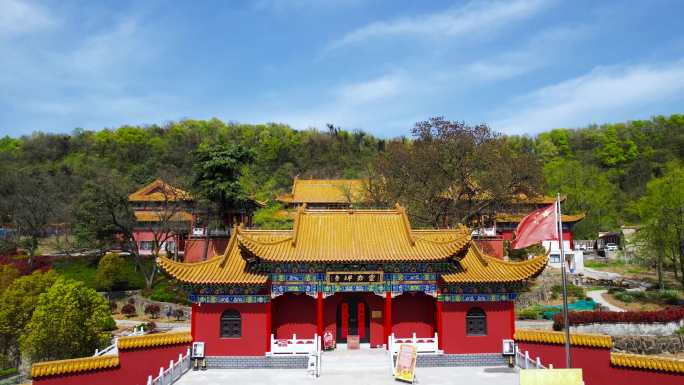 航拍灵岩禅寺 寺庙