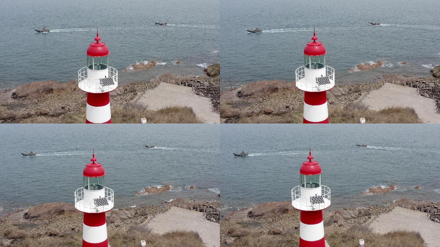 海边的灯塔航拍4K视频