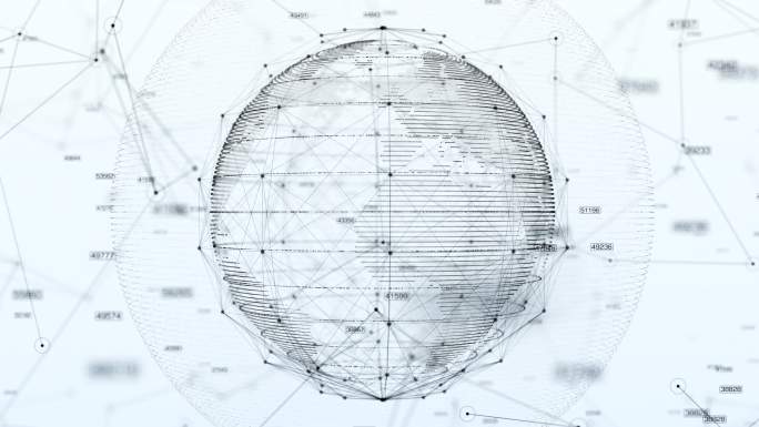 地球动画数字化科技感干净明亮