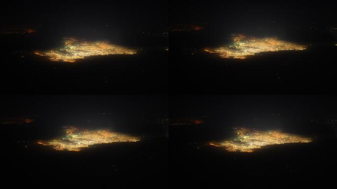 巴林夜间鸟瞰图轮廓旅游目的地黑暗