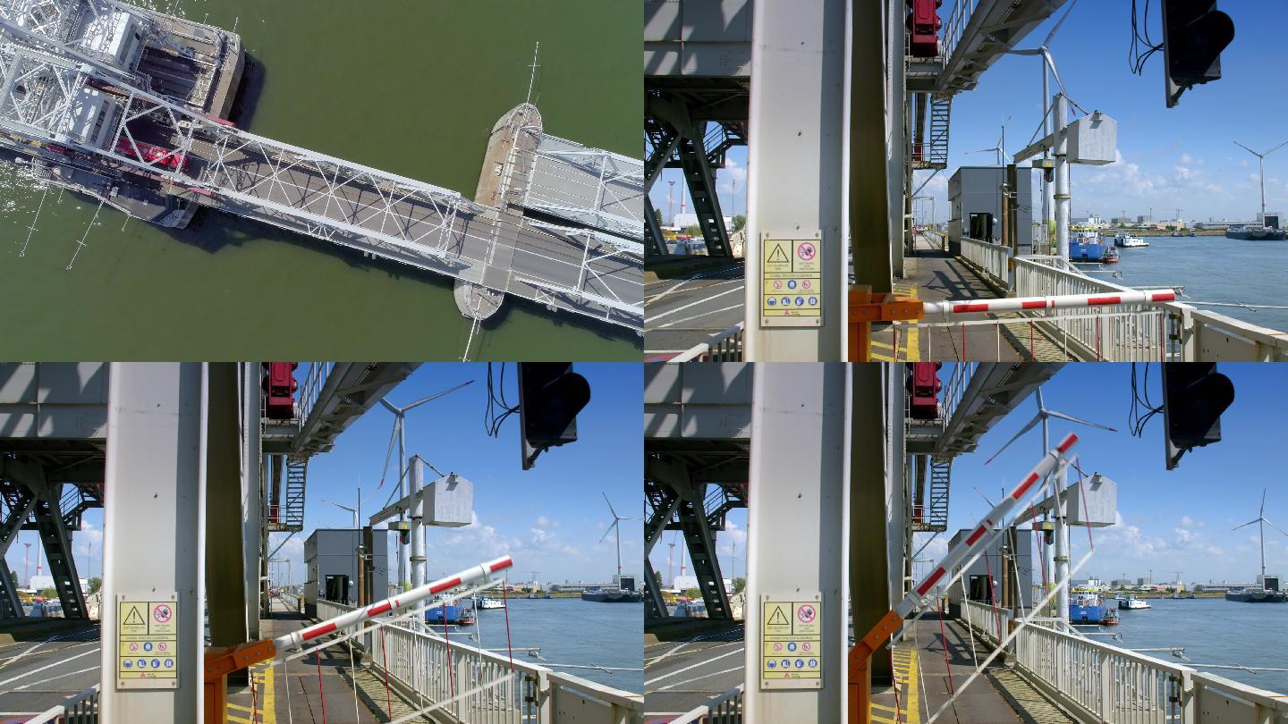 比利时安特卫普港口  桥面落下 桥上通车